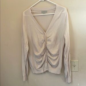 Ryegrass eggshell  Button front cardigan! XL